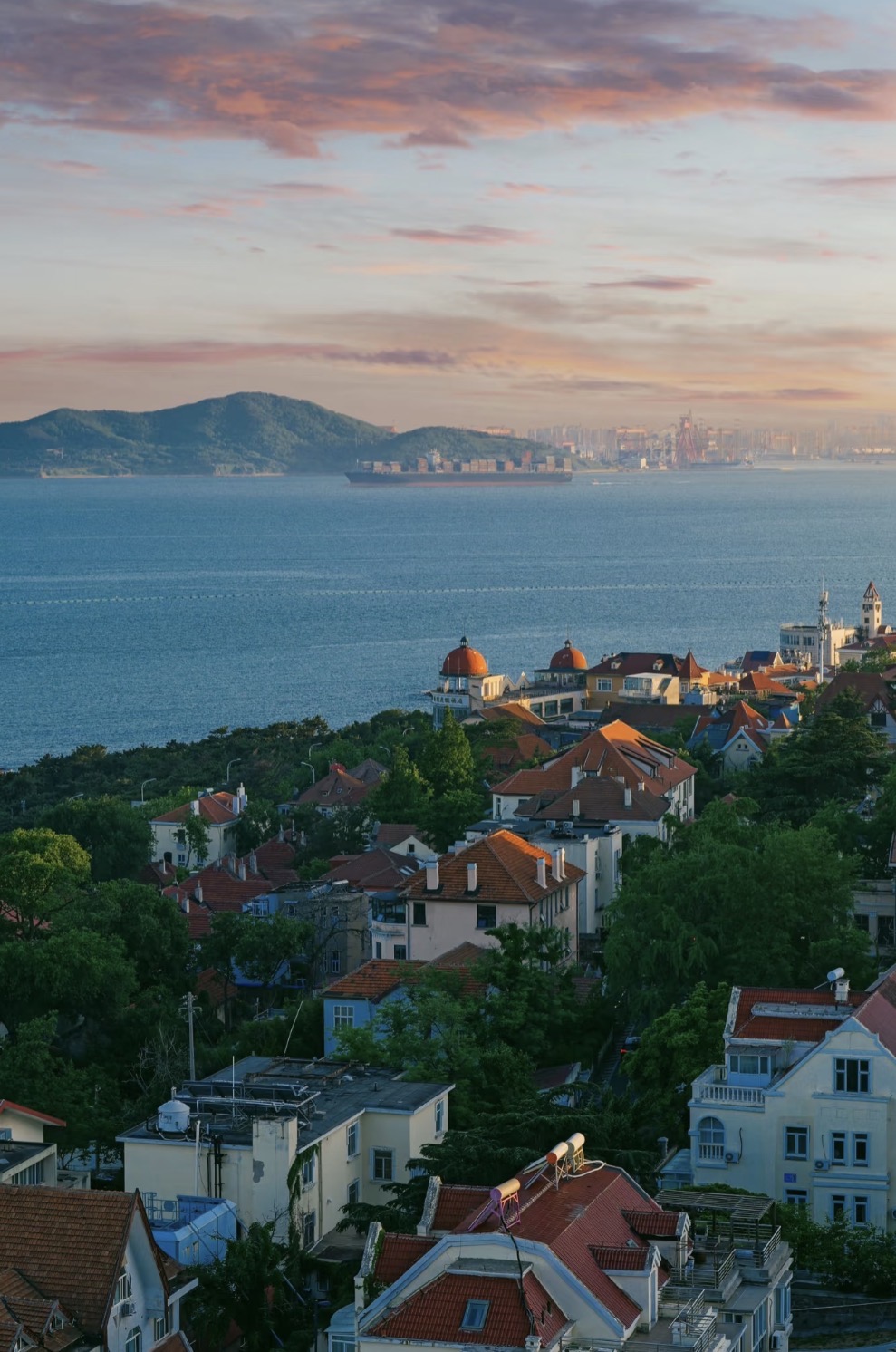Qingdao coastline and city view